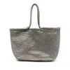 Dragon Diffusion Bamboo 3 Jump Small Tote In Gunmetal Leather In Gray