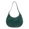 Dragon Diffusion Curved Woven Texture Shoulder Bag In Green