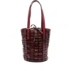 Dragon Diffusion Leather-woven Bucket Bag In Burgundy