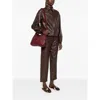 Dragon Diffusion Woven Leather Shoulder Bag In Burgundy