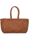 Dragon Diffusion Large Bamboo Triple Jump Chevron-weave Shoulder Bag In Brown