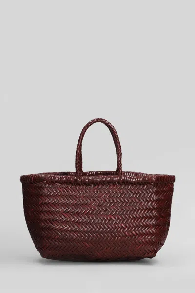 Dragon Diffusion Bamboo 3 Jump Small Tote In Bordeaux Leather In Burgundy