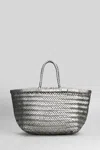 Dragon Diffusion Bamboo 3 Jump Small Tote In Gunmetal Leather In Gray