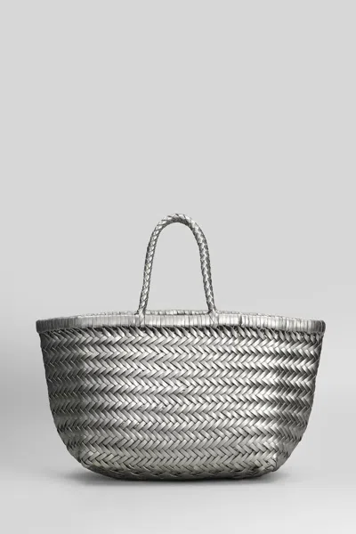 Dragon Diffusion Bamboo 3 Jump Small Tote In Gunmetal Leather In Grey