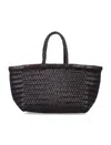 Dragon Diffusion Bamboo Handwoven Basket Bag In Black