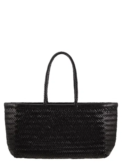 Dragon Diffusion Bamboo Triple Jump Big - Woven Leather Bag In Black