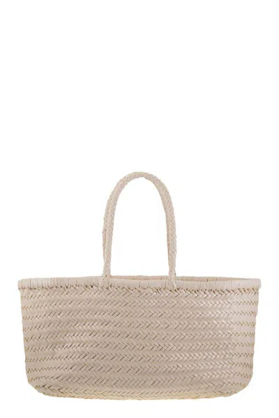 Dragon Diffusion Bamboo Triple Jump Big - Woven Leather Bag In Sand