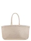Dragon Diffusion Bamboo Triple Jump Big - Woven Leather Bag In Sand