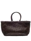 Dragon Diffusion Handwoven Buffalo Calf Leather Tote With Intricate Weave In Brown
