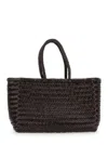 Dragon Diffusion 'bamboo Triple Jump' Brown Tote Bag In Woven Leather Woman In Brown
