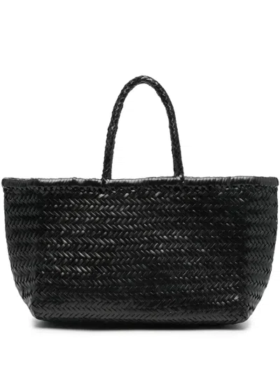 Dragon Diffusion Bamboo Triple Jump Design Basket Bag In Black