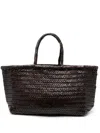 Dragon Diffusion Bamboo Triple Jump Design Basket Bag In Brown