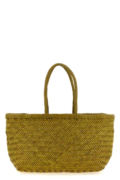 Dragon Diffusion Big Bamboo Triple Jump Woven Leather Tote Bag In Green
