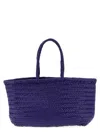 Dragon Diffusion Large Bamboo Triple Jump Chevron-weave Shoulder Bag In Blue