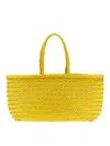 Dragon Diffusion Large Rectangular Shoulder Bag With Woven Texture In Yellow