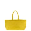 Dragon Diffusion Large Rectangular Shoulder Bag With Woven Texture In Yellow