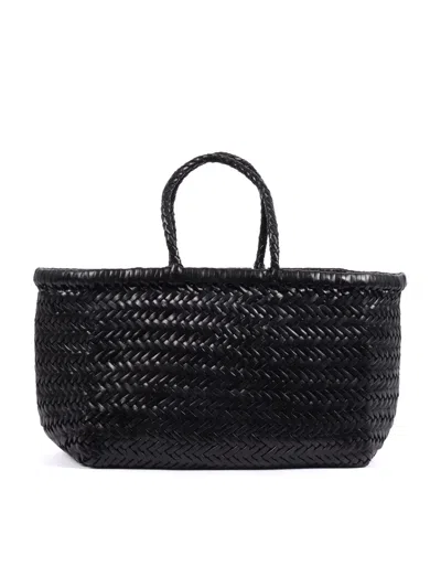 Dragon Diffusion Triple Jump Small Leather Tote In Black