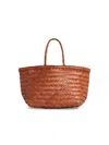 Dragon Diffusion Gora Brown Mini Shoulder Bag With Two Top Handles And Interwoven Design In Leather Woman In Brown