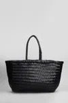 DRAGON DIFFUSION BAMBOO TRIPLE JUMP TOTE IN BLACK LEATHER