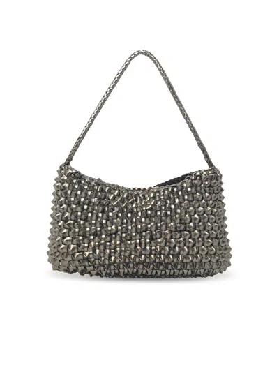 DRAGON DIFFUSION 'BASIL CACTUS' 'COVERT FOIL' SILVER LEATHER BAG