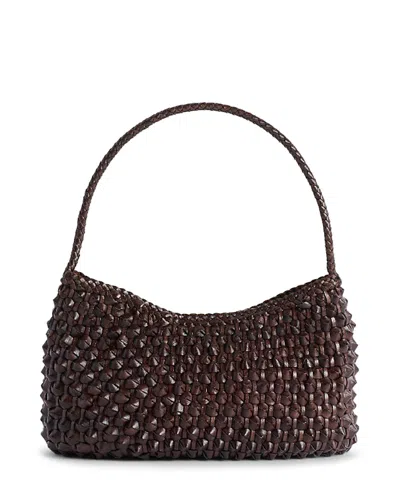 Dragon Diffusion Basil Woven Leather Shoulder Bag In Brown