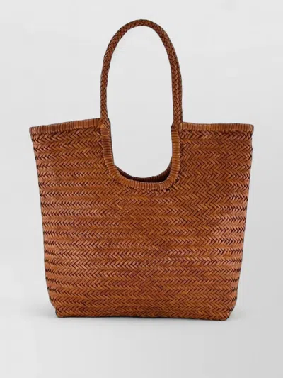 Dragon Diffusion Beach Bag Shopper Braided Handles Woven Design In Purple