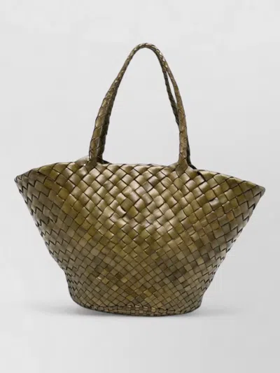 Dragon Diffusion Beach Bag Shopper Dual Handles Woven Design In Orange