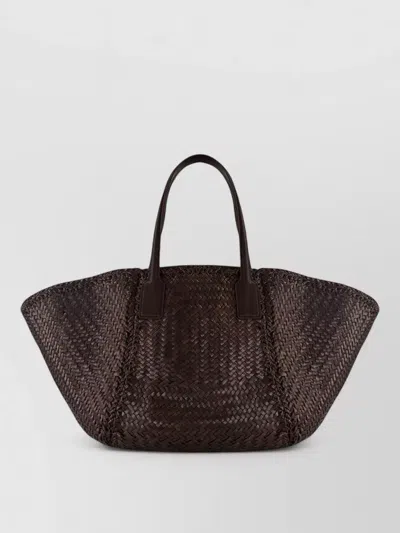 Dragon Diffusion Beach Bag Shopper Dual Handles Woven Design In Brown