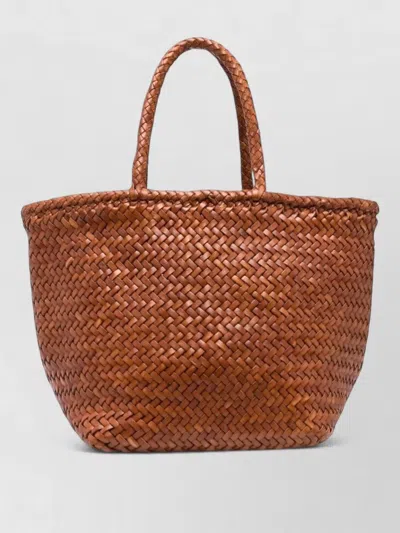 Dragon Diffusion Beach Shopper Bag Dual Handles Woven In Brown