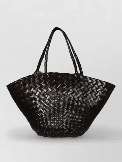 Dragon Diffusion Beach Tote Bag Woven Design Dual Handles In Brown