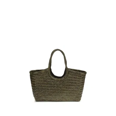 Dragon Diffusion Bicolor Buffalo Leather Shoulder Bag In Green