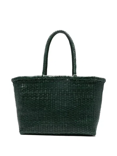 Dragon Diffusion Big B Weave Woven Top-handle Tote Bag In Green