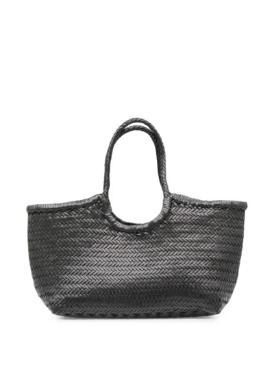 Dragon Diffusion Big Nantucket Woven Leather Tote Bag In Black