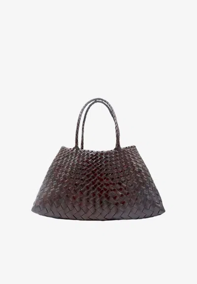 Dragon Diffusion Big Santa Croce Basket Bag In Dark Brown