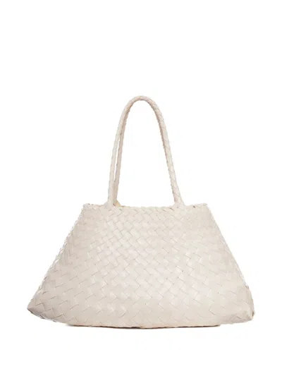 Dragon Diffusion Big Santa Croce Braided-handle Tote Bag In White