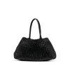 Dragon Diffusion Santa Croce Black Crossbody Bag With Two Top Handles And Interwoven Design In Leather Woman In Black