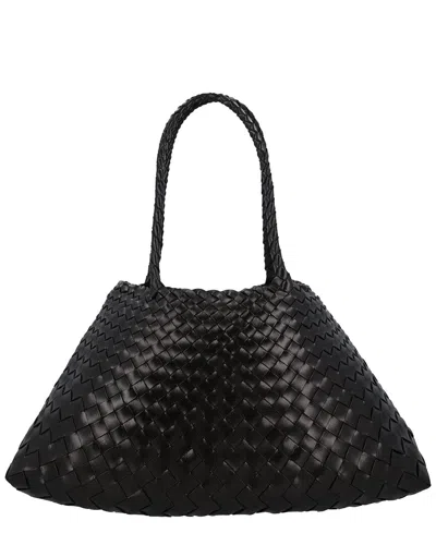 Dragon Diffusion Big Santa Croce Leather Shoulder Bag In Black