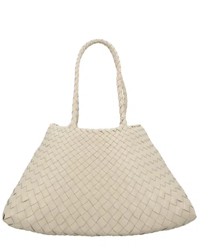 Dragon Diffusion Big Santa Croce Leather Shoulder Bag In White