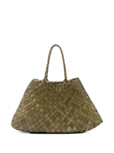 Dragon Diffusion Big Santa Croce Woven Leather Tote Bag In Black