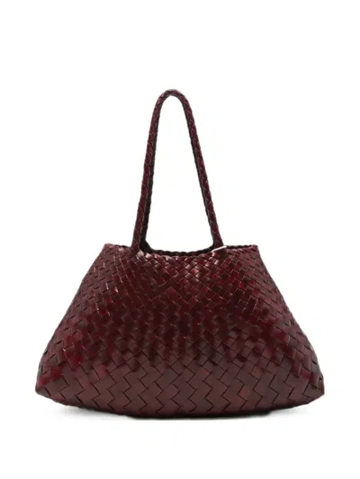 Dragon Diffusion Big Santa Croce Woven Shoulder Bag In Red