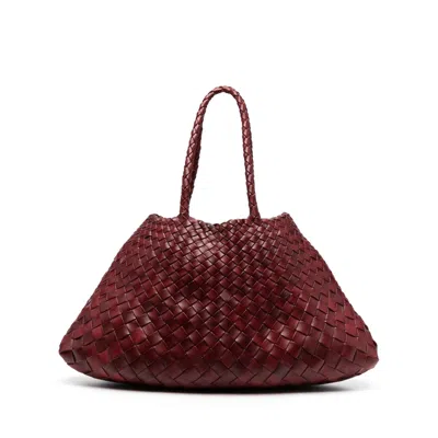 Dragon Diffusion Big Santa Croce Woven Shoulder Bag In Red