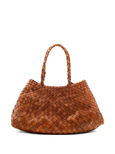 Dragon Diffusion Big Santa Croce Woven Tote Bag In Brown