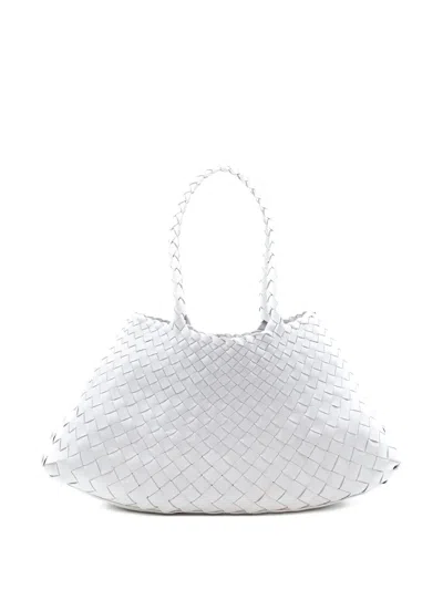 Dragon Diffusion Big Santa Croce Woven Tote Bag In White