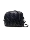 Dragon Diffusion Woven Leather Shoulder Bag In Black