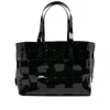 Dragon Diffusion Patent-leather-woven Tote Bag In Black