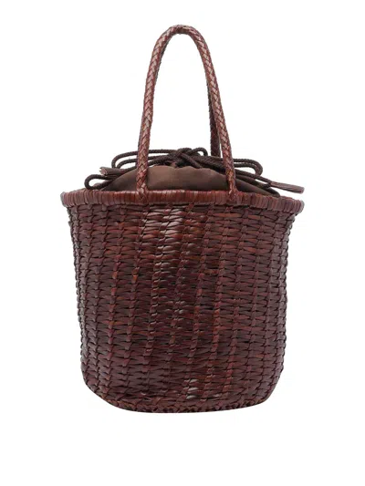Dragon Diffusion Bruciato Large Lina Bucket Bag In Brown
