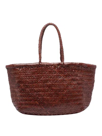 Dragon Diffusion Large Bamboo Triple Jump Shoulder Bag In Brown