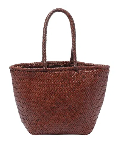 Dragon Diffusion Bruciato Grace Small Basket Bag In Brown