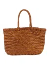 Dragon Diffusion Woven Buff Leather Mini Flat Bag In Brown