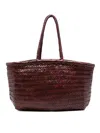Dragon Diffusion Woven Vitello Leather Shoulder Bag In Rich Bordeaux In Red